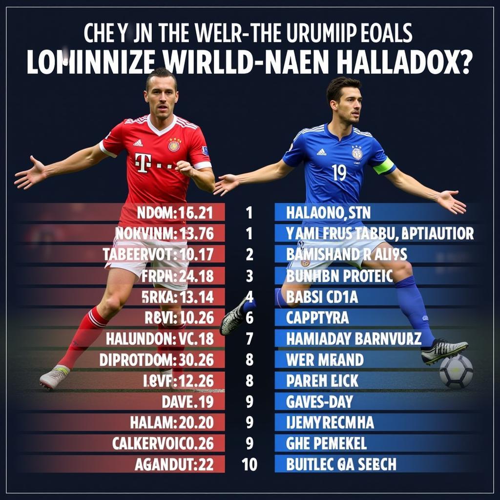 Statistical chart comparing goals scored by Zlatan Ibrahimovic and Erling Haaland