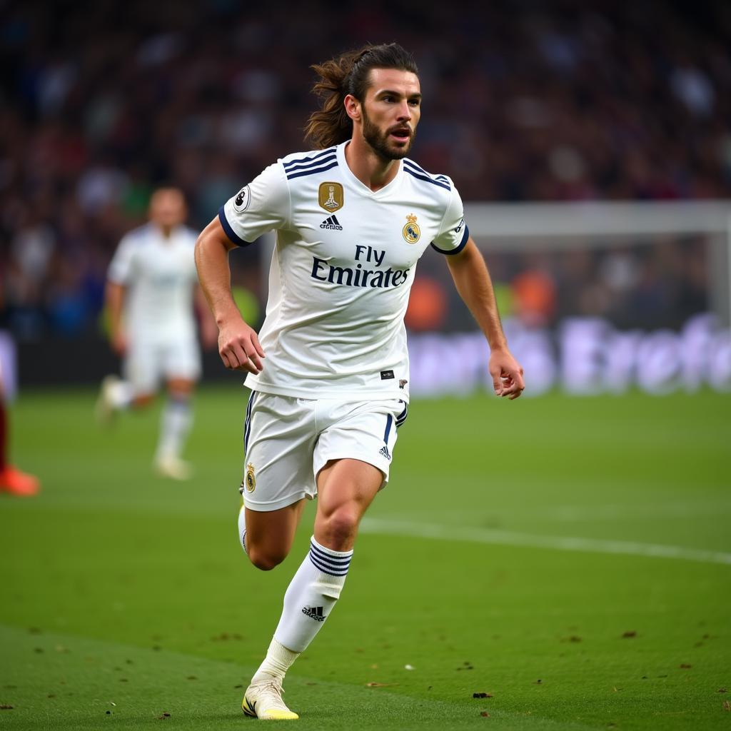 Gareth Bale running with the ball