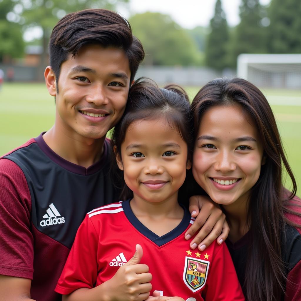 Dutch-Indonesian footballer with family