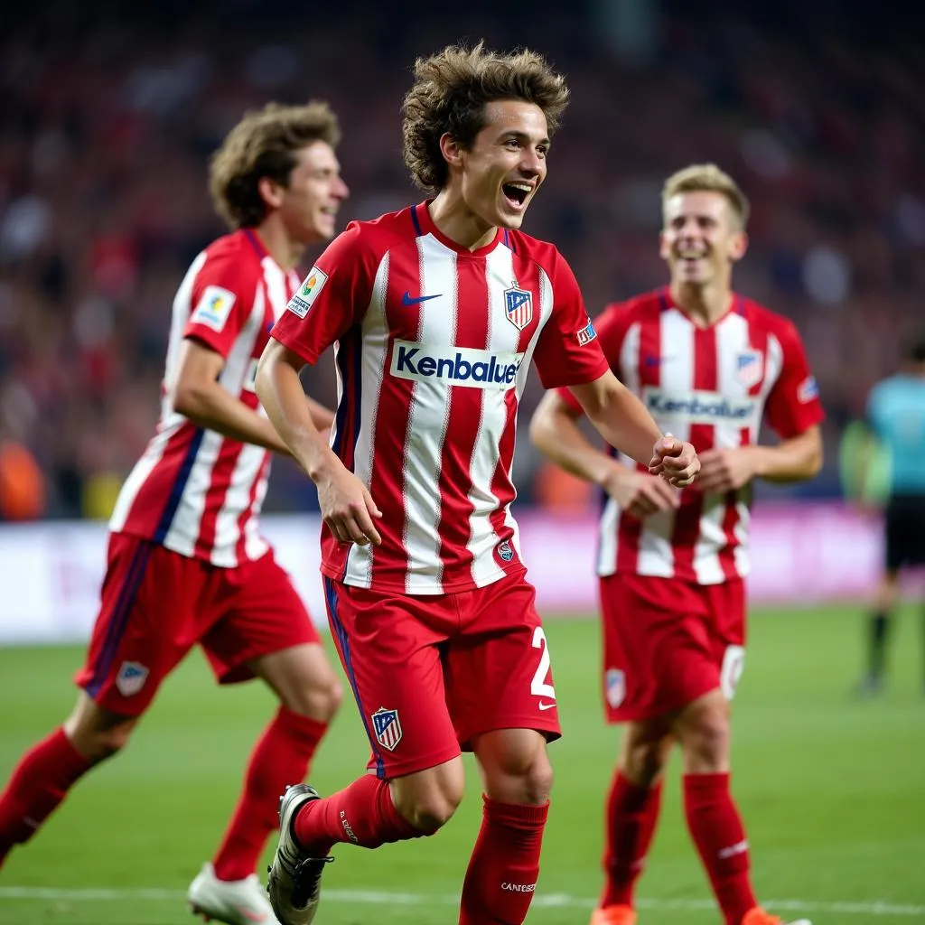 Joao Felix Celebrating a Goal for Atletico Madrid