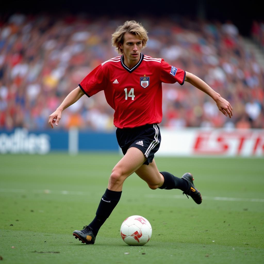 Johan Cruyff controlling the ball