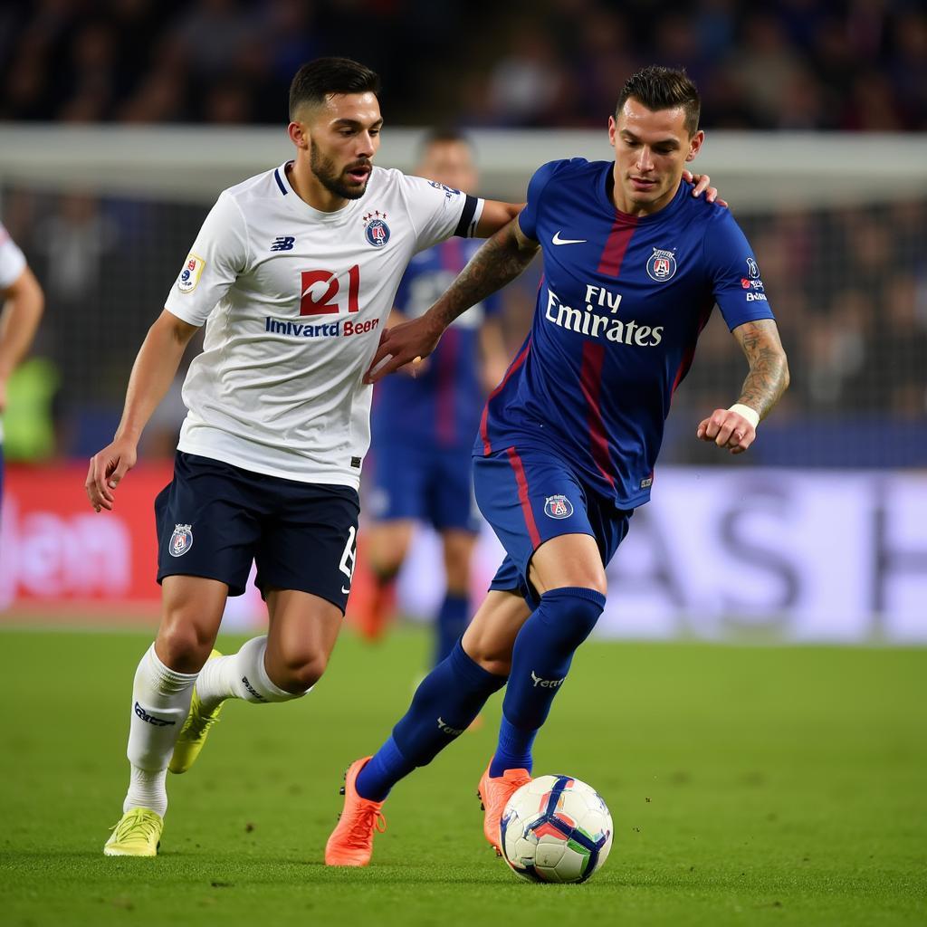 Julian Draxler dribbling past a defender