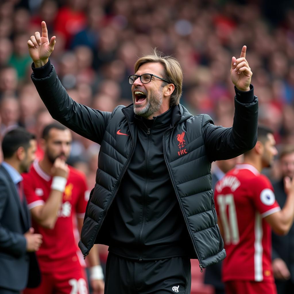 Jurgen Klopp Celebrating With Fans