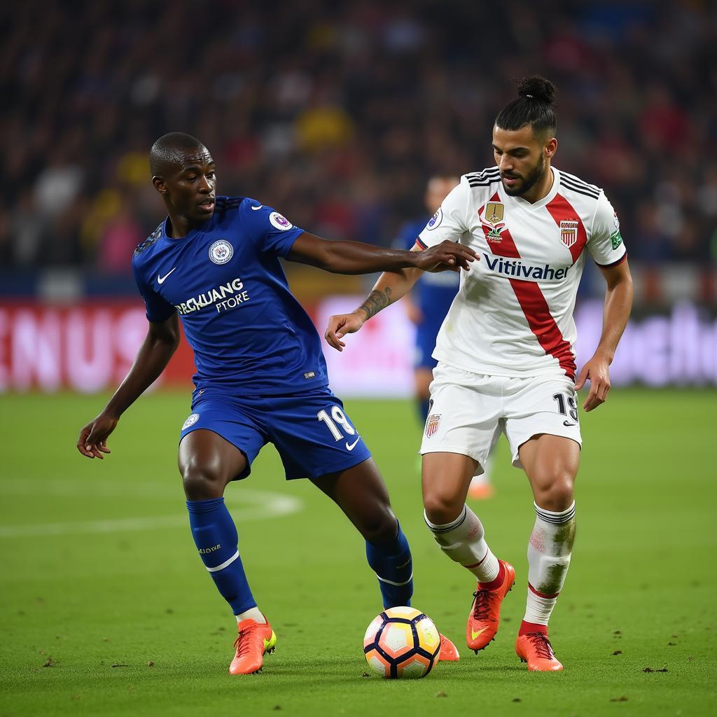 N'Golo Kanté Executing a Tackle