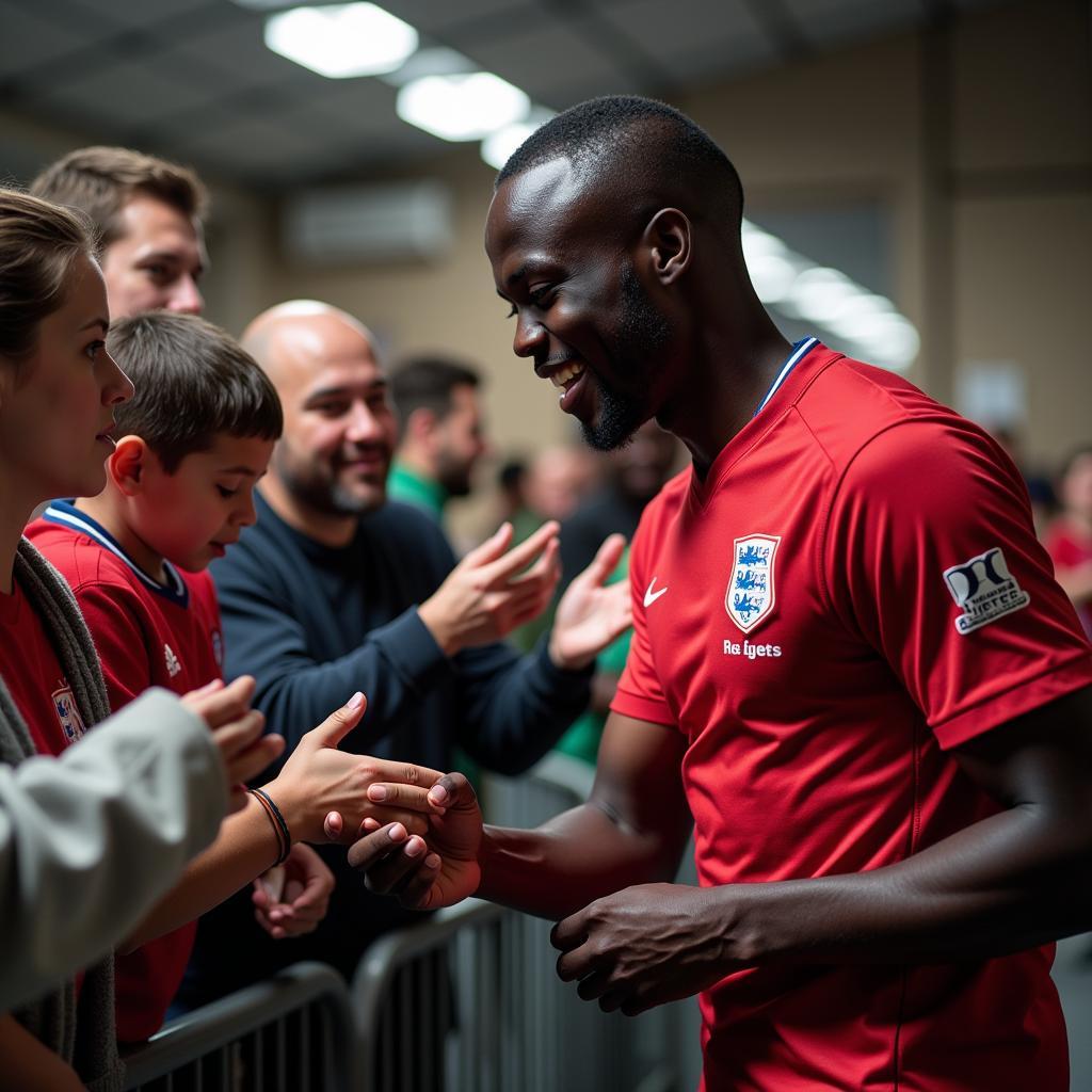 N'Golo Kante interacting with fans