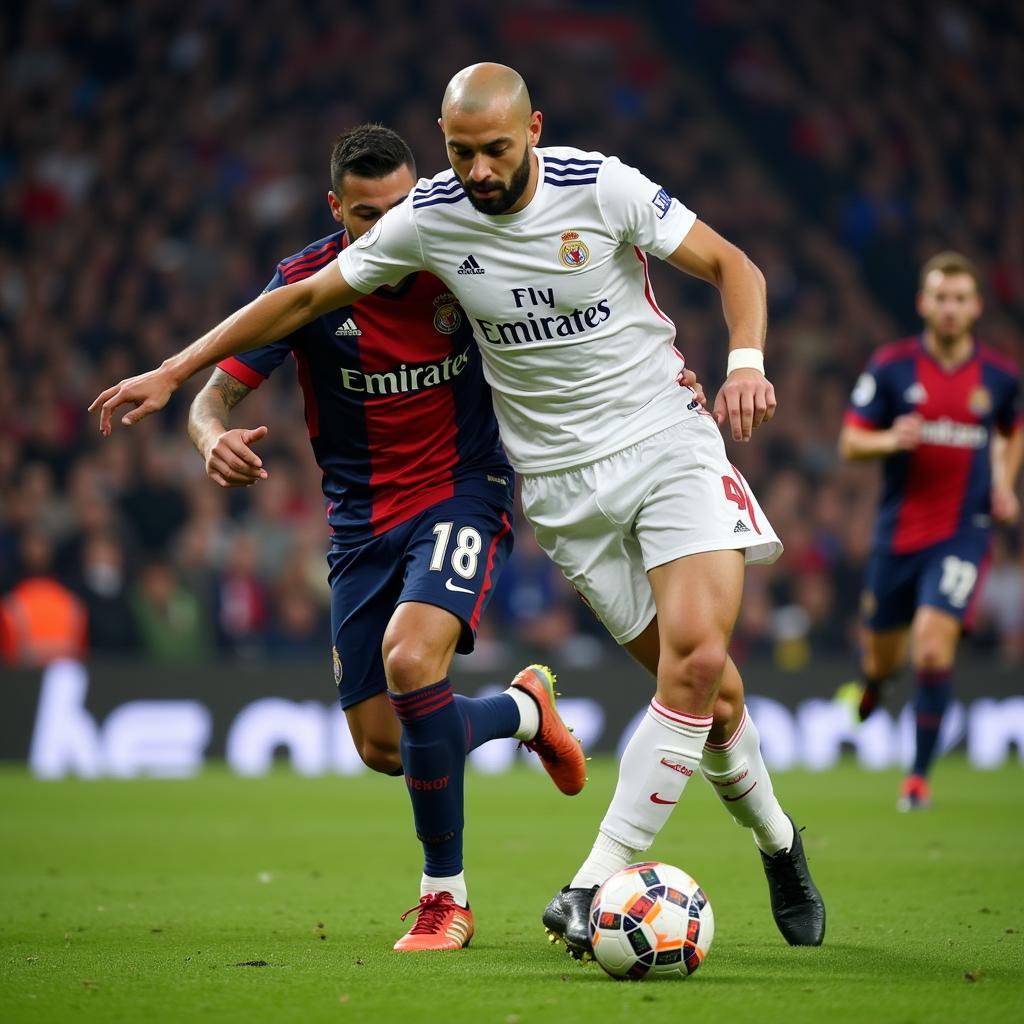 Karim Benzema showcasing his technical skills