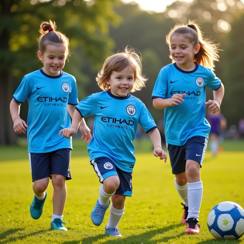 Kids Playing Soccer in Haaland Jerseys