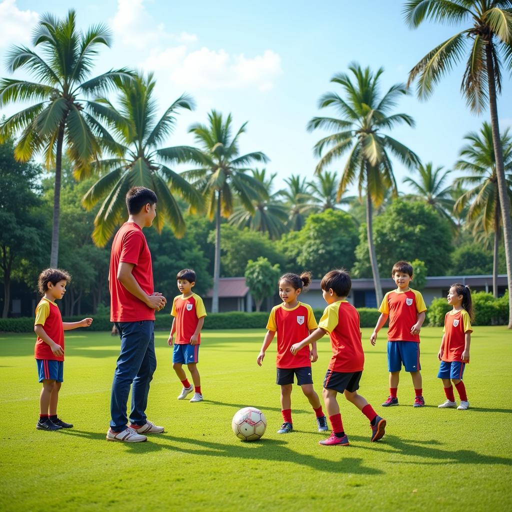 Young Footballers Training in Kien Giang