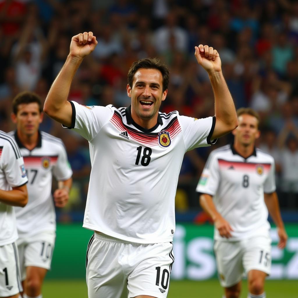 Miroslav Klose celebrates a goal