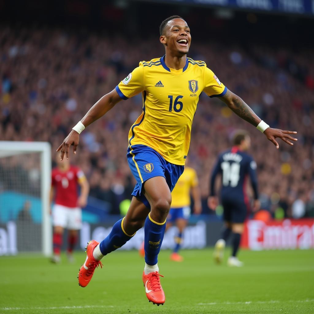 Kylian Mbappé Celebrating a Goal