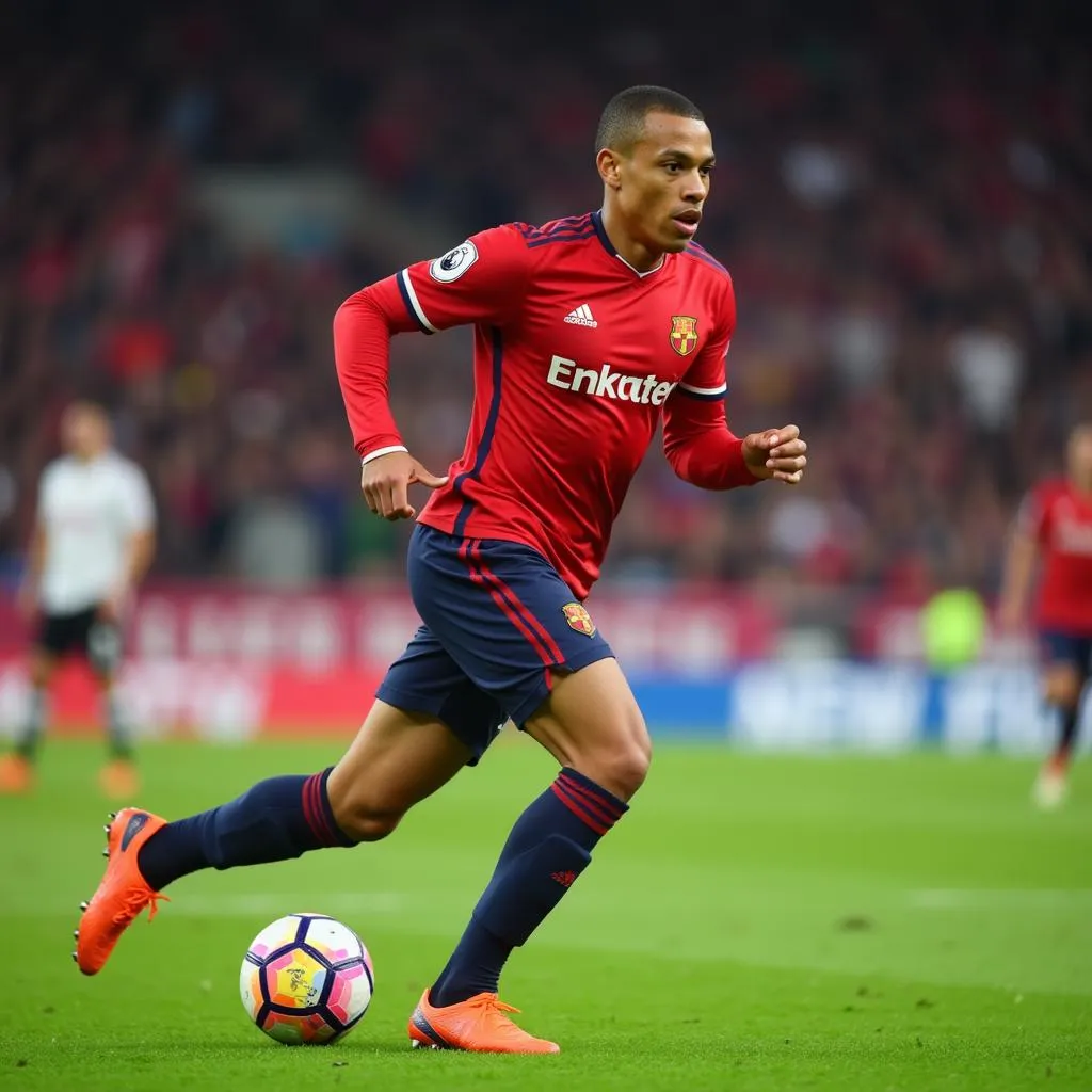 Kylian Mbappé sprinting