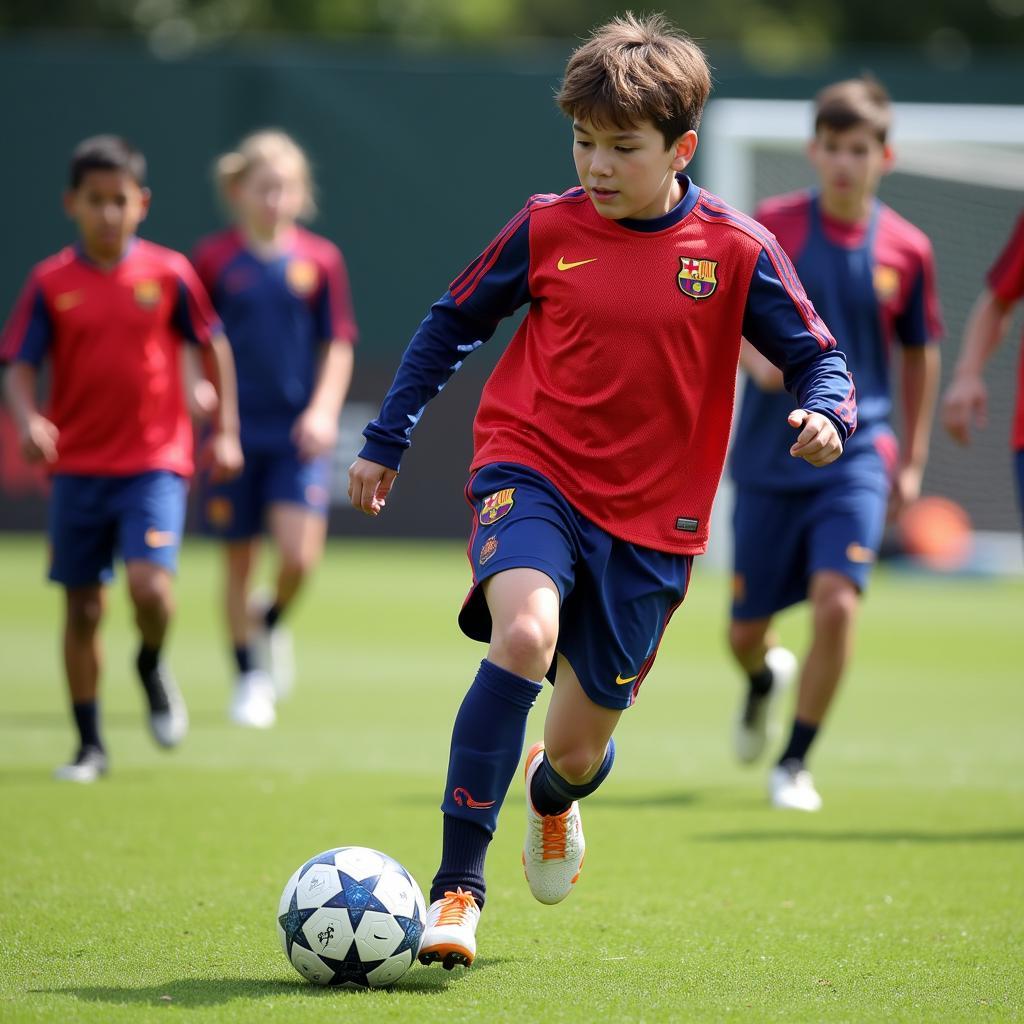 Youth Players Training at La Masia