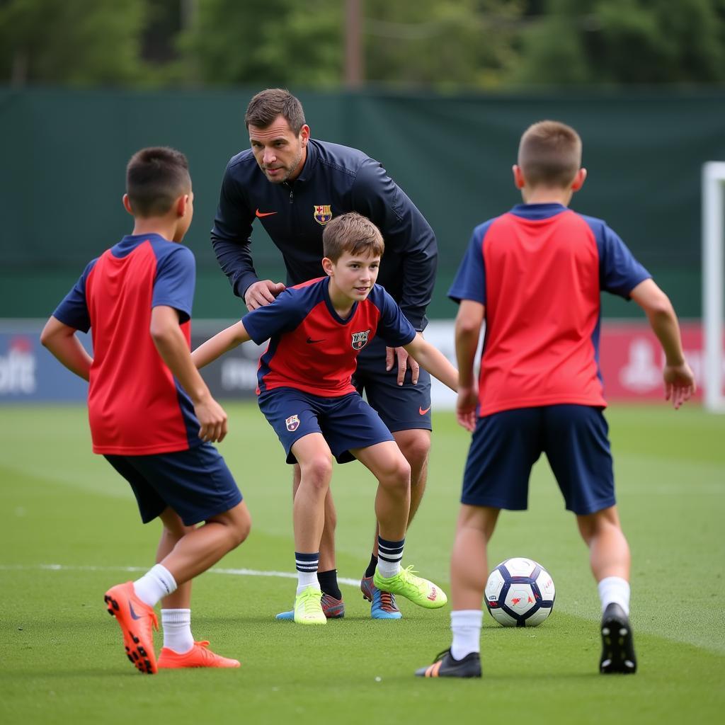 La Masia youth team tactical training