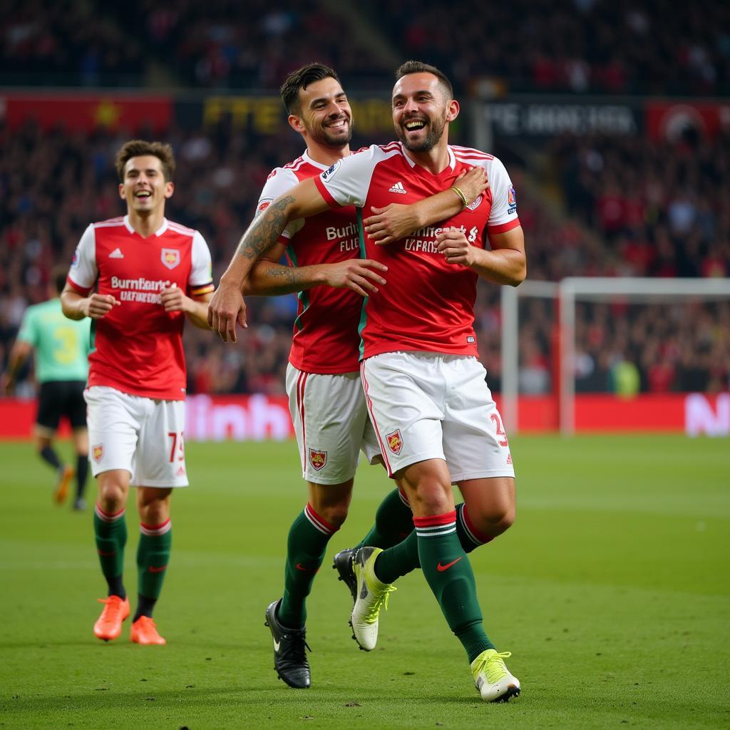 Lampard and Haaland Celebrating a Goal