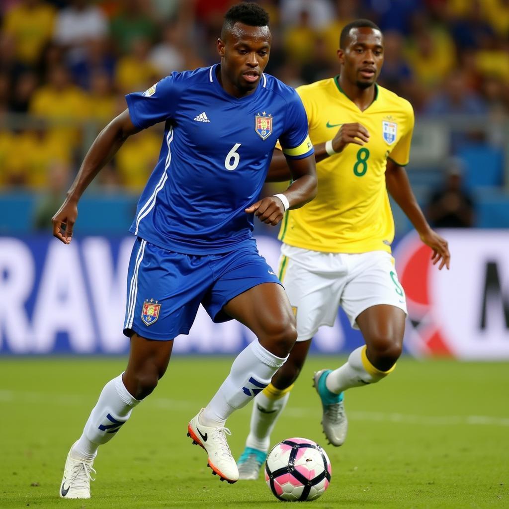 Leandro Bacuna in action for Curaçao