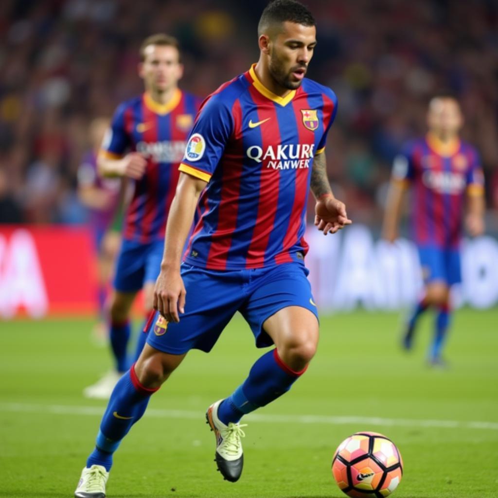 Levante UD player in action during a La Liga match