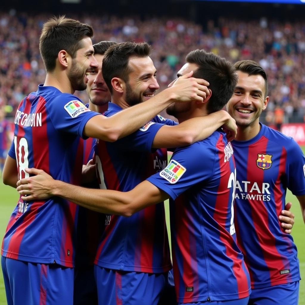 Levante UD players celebrating a goal