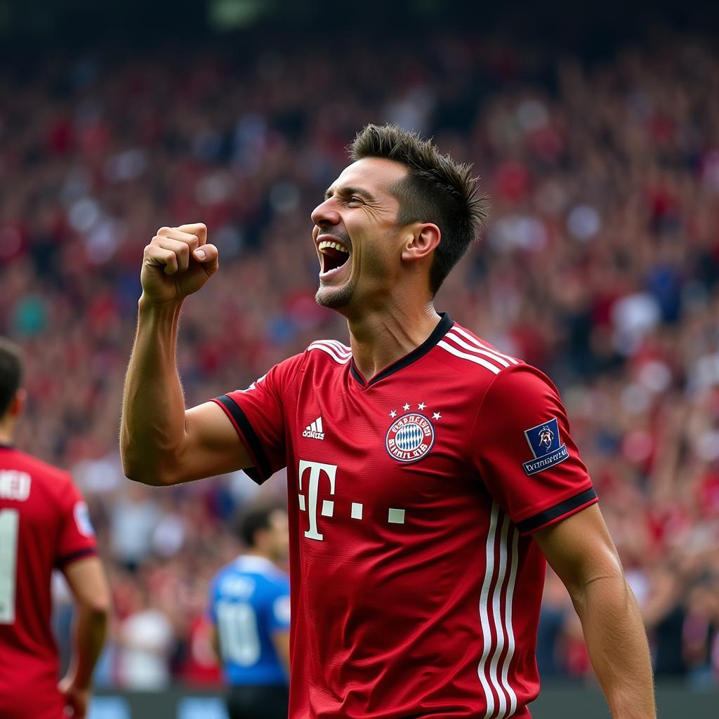 Robert Lewandowski Celebrating Goal