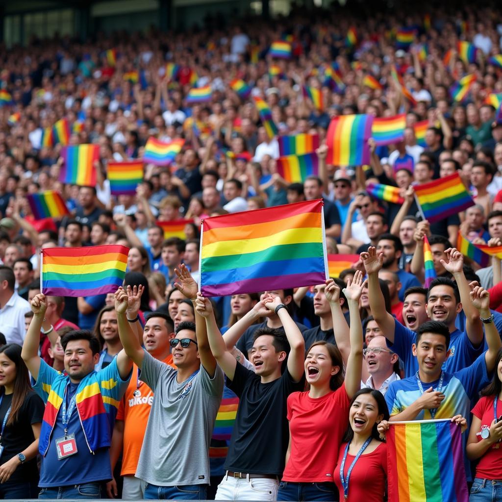 Celebrating LGBTQ+ Pride at a Football Match