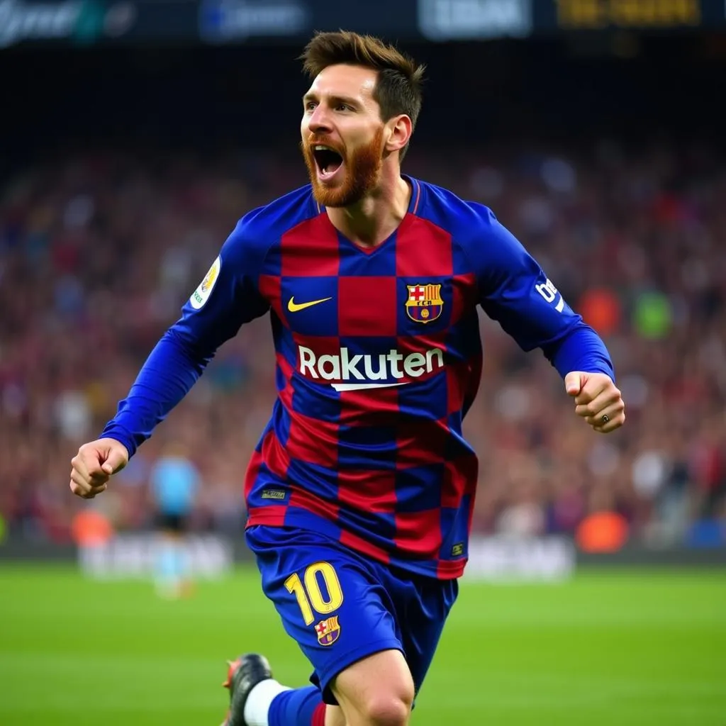 Lionel Messi celebrating a goal