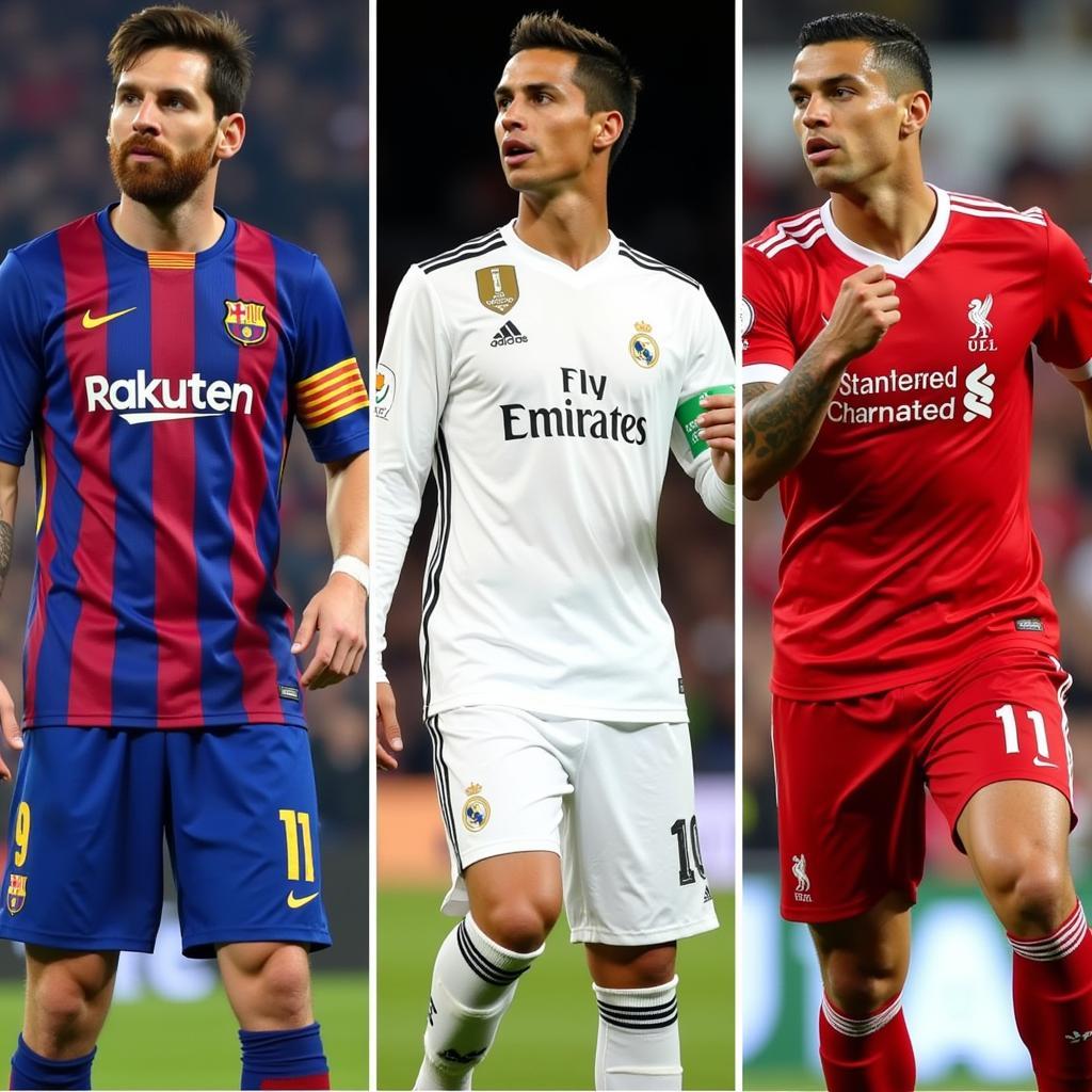 Lionel Messi, Cristiano Ronaldo, and Virgil van Dijk competing for the 2019 UEFA Player Award