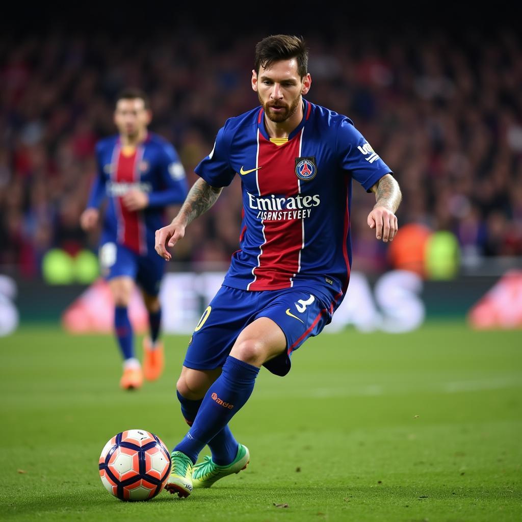 Lionel Messi in his PSG kit