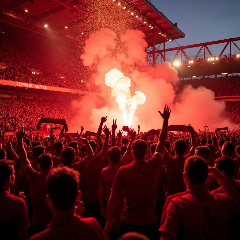 Liverpool fans celebrating