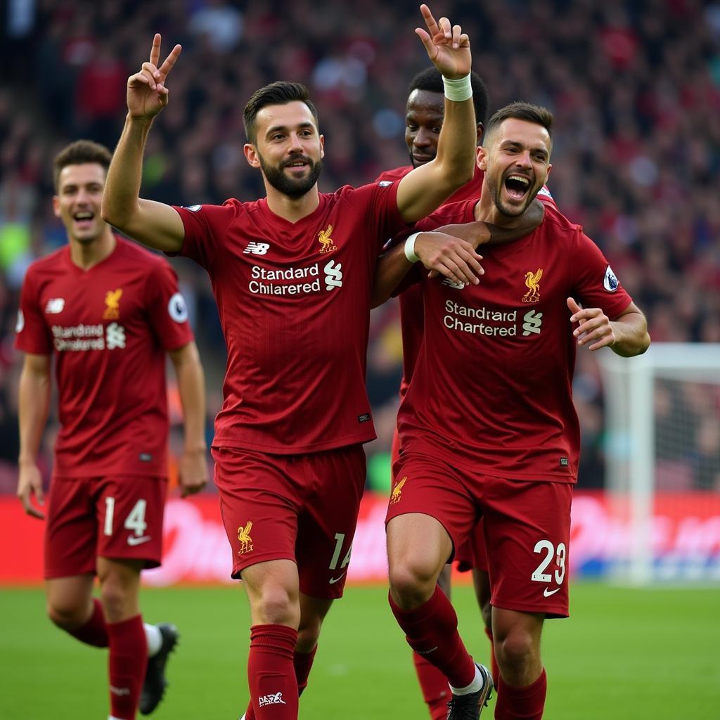 Liverpool Players Celebrating