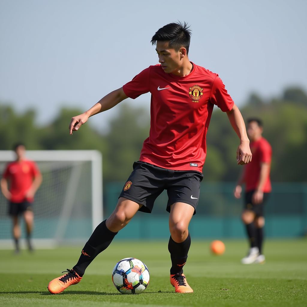 Mac Hong Quan participating in a rigorous training session