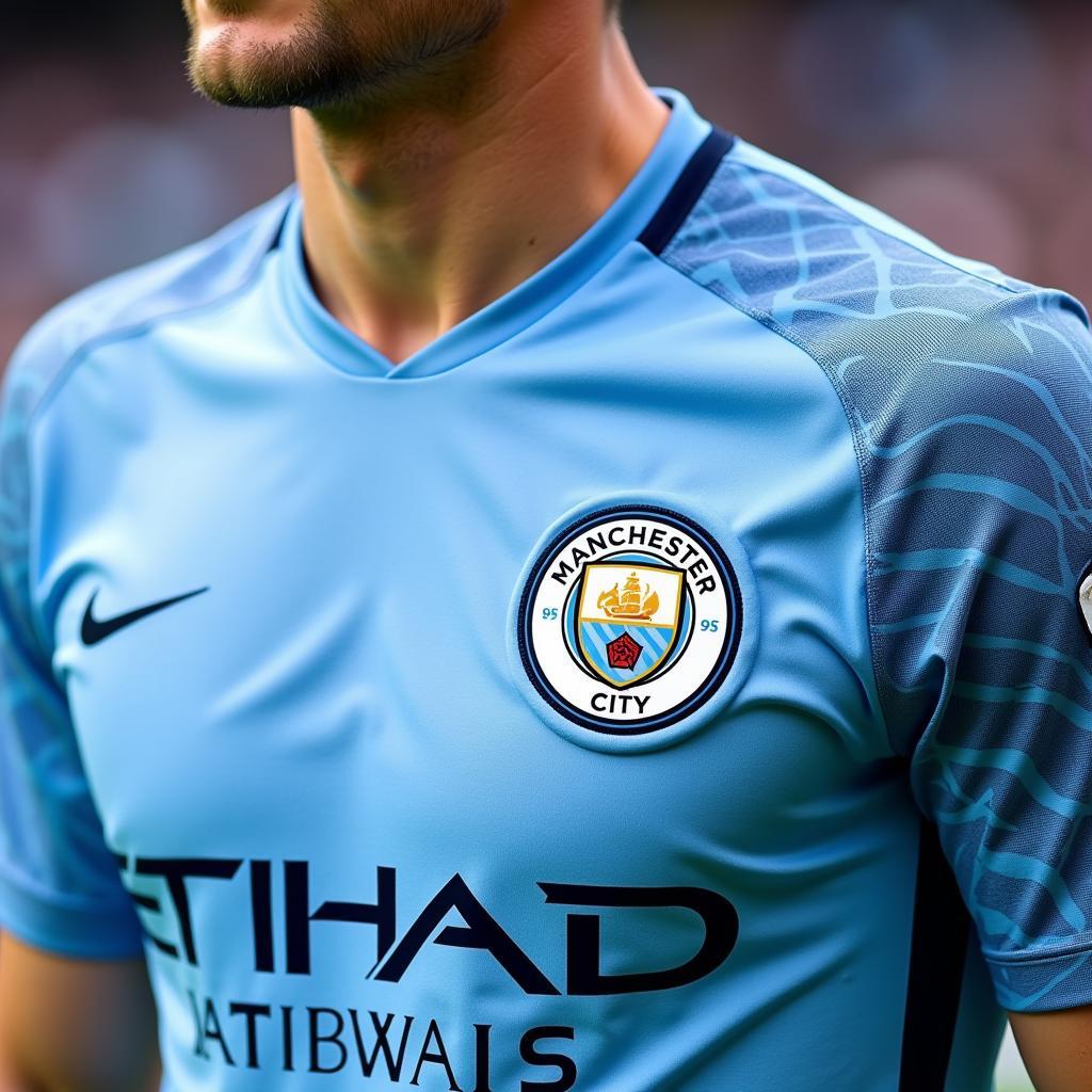 Close-up of Haaland in the Man City away kit