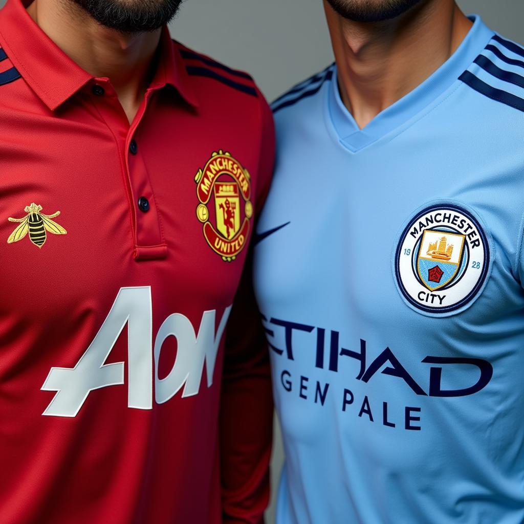 Football shirt with a Manchester bee emblem