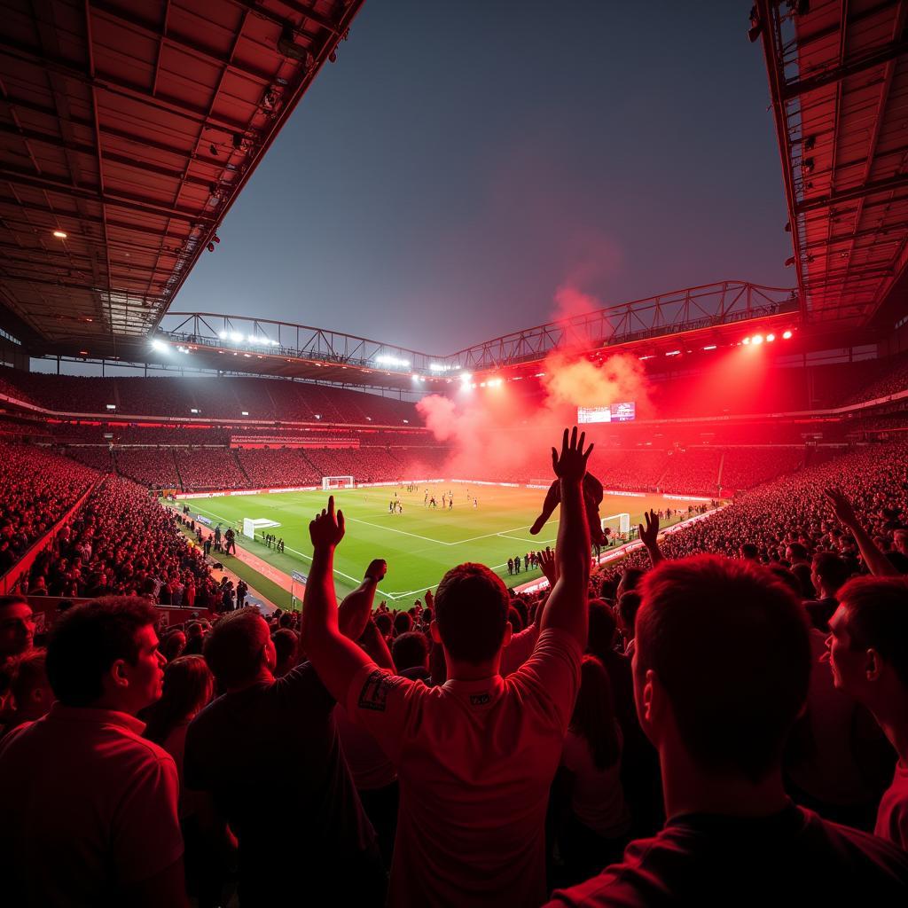 Manchester United Fans Celebrating a Victory