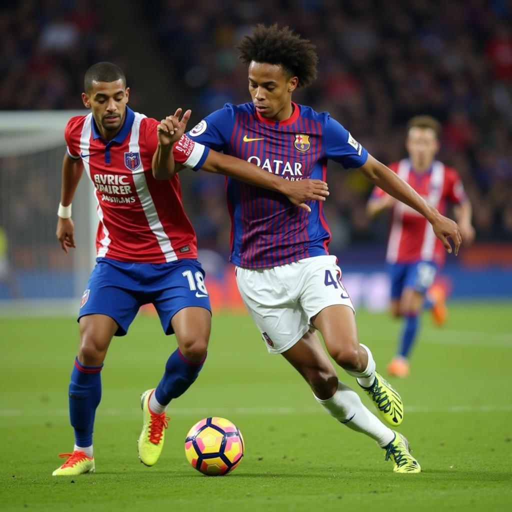 Marquinhos executing a perfectly timed tackle