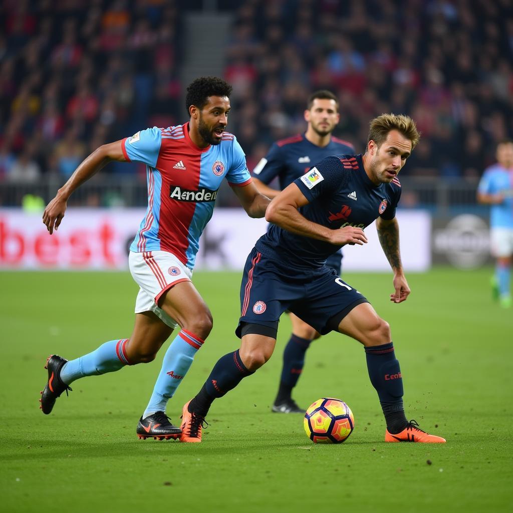 Marseille Defender Making a Tackle