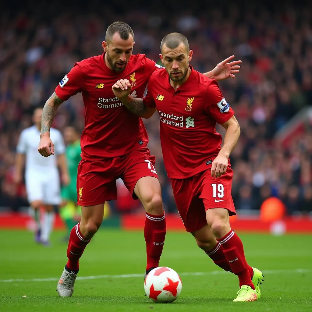 Javier Mascherano in Liverpool midfield alongside Steven Gerrard