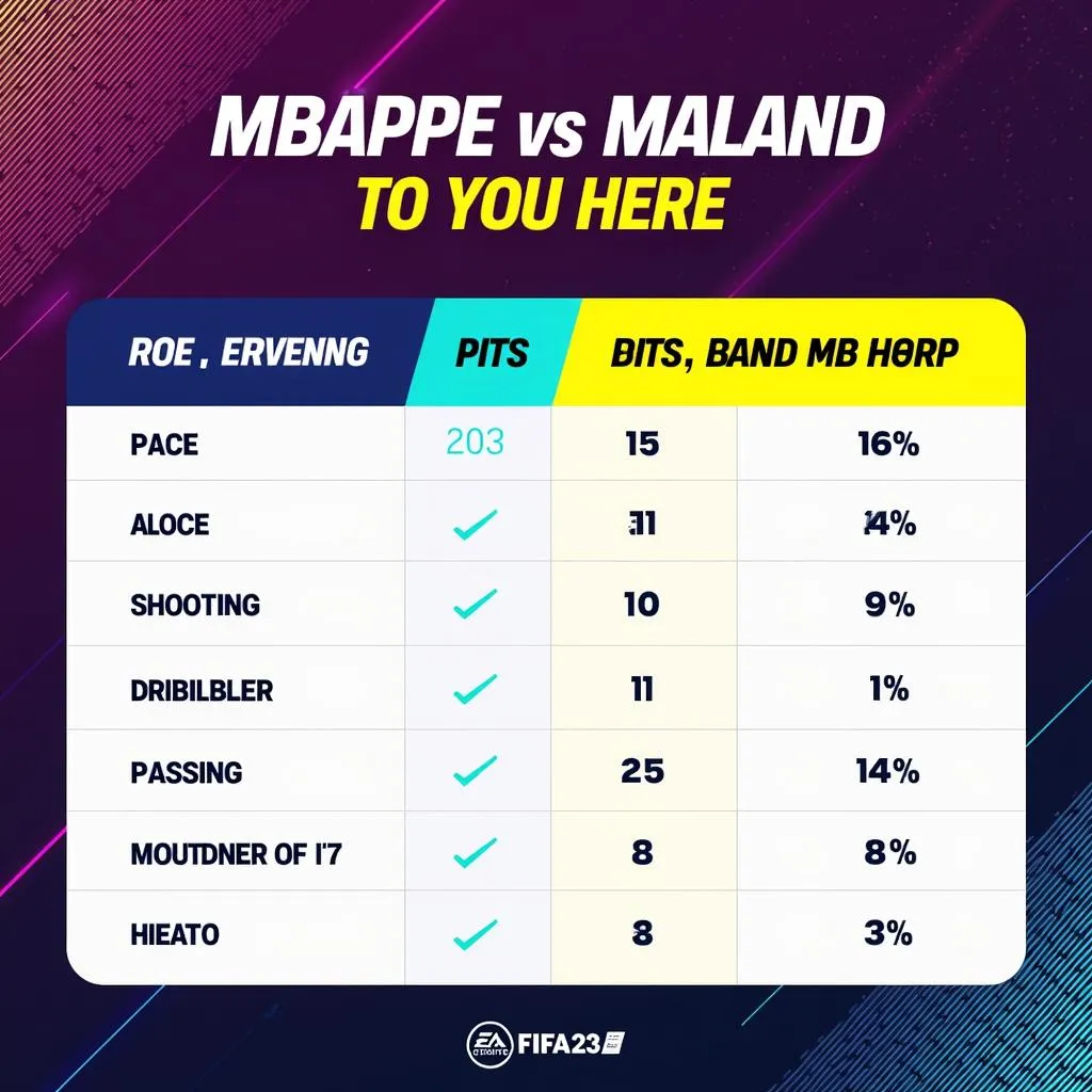 Mbappe and Haaland FIFA 23 Comparison Table