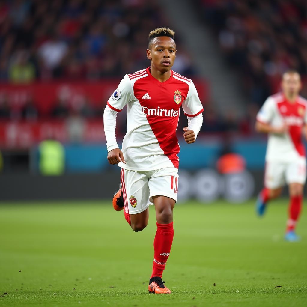 Kylian Mbappé in action for Monaco in 2017