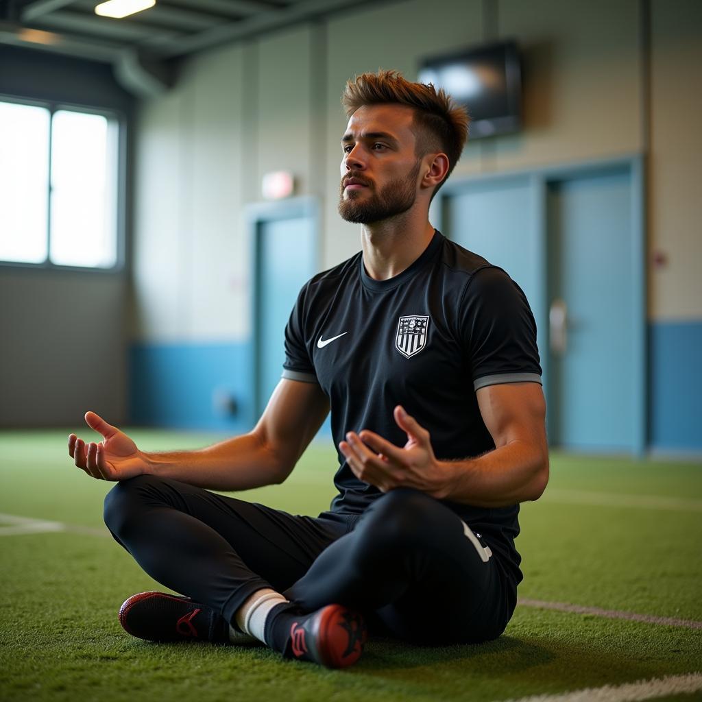 Football Player Undergoing Mental Training