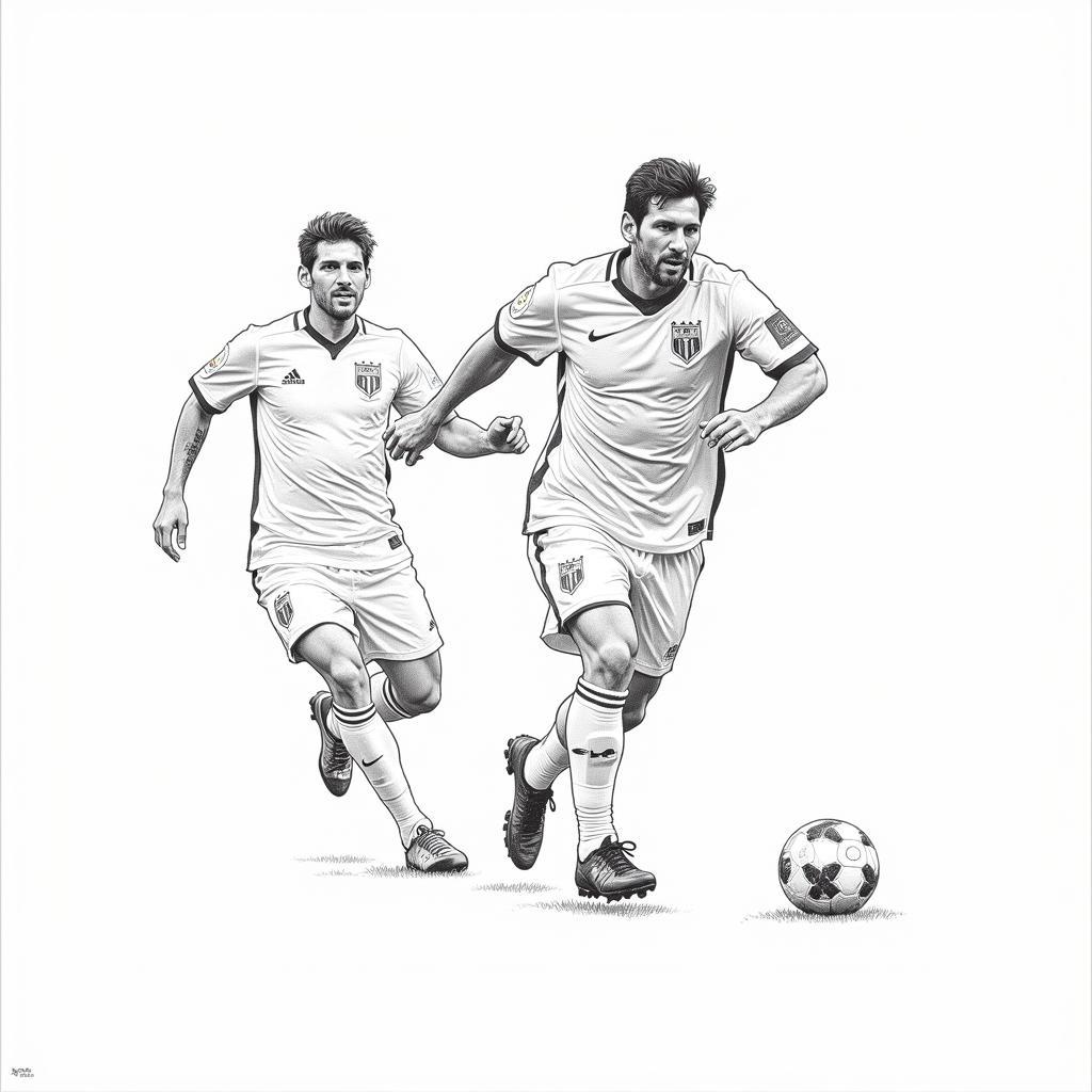 Messi Dribbling: A Pencil Sketch of World Cup Magic