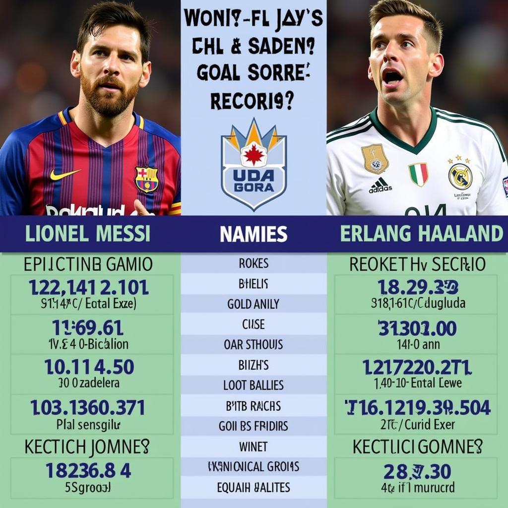 A comparison of Messi and Haaland's goal-scoring record