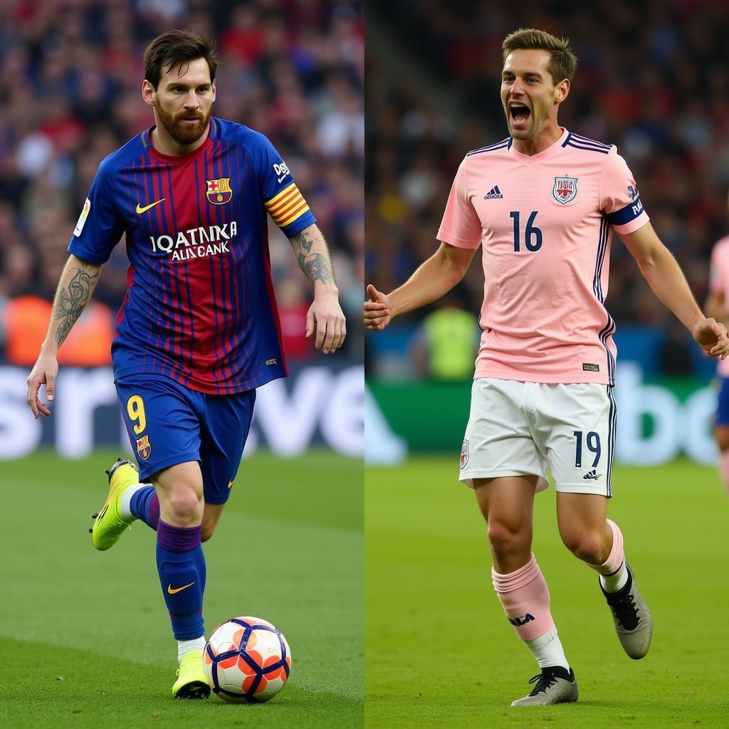 Lionel Messi and Erling Haaland goals comparison