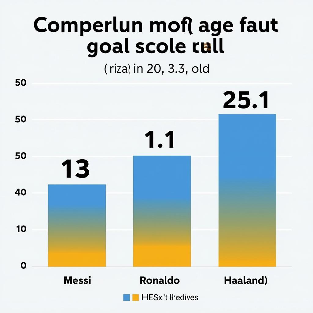 Goal statistics comparison between Messi, Ronaldo, and Haaland