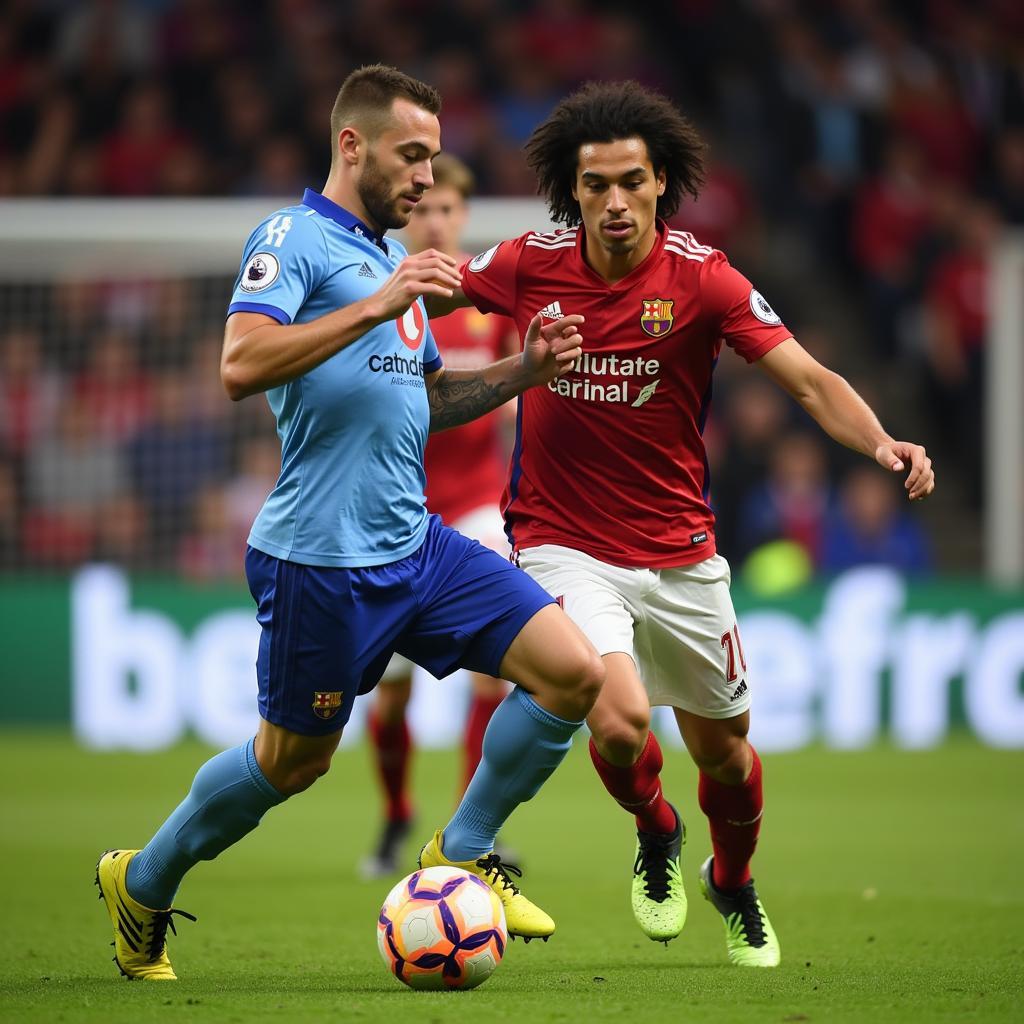 Mikel Oyarzabal Dribbling Past a Defender