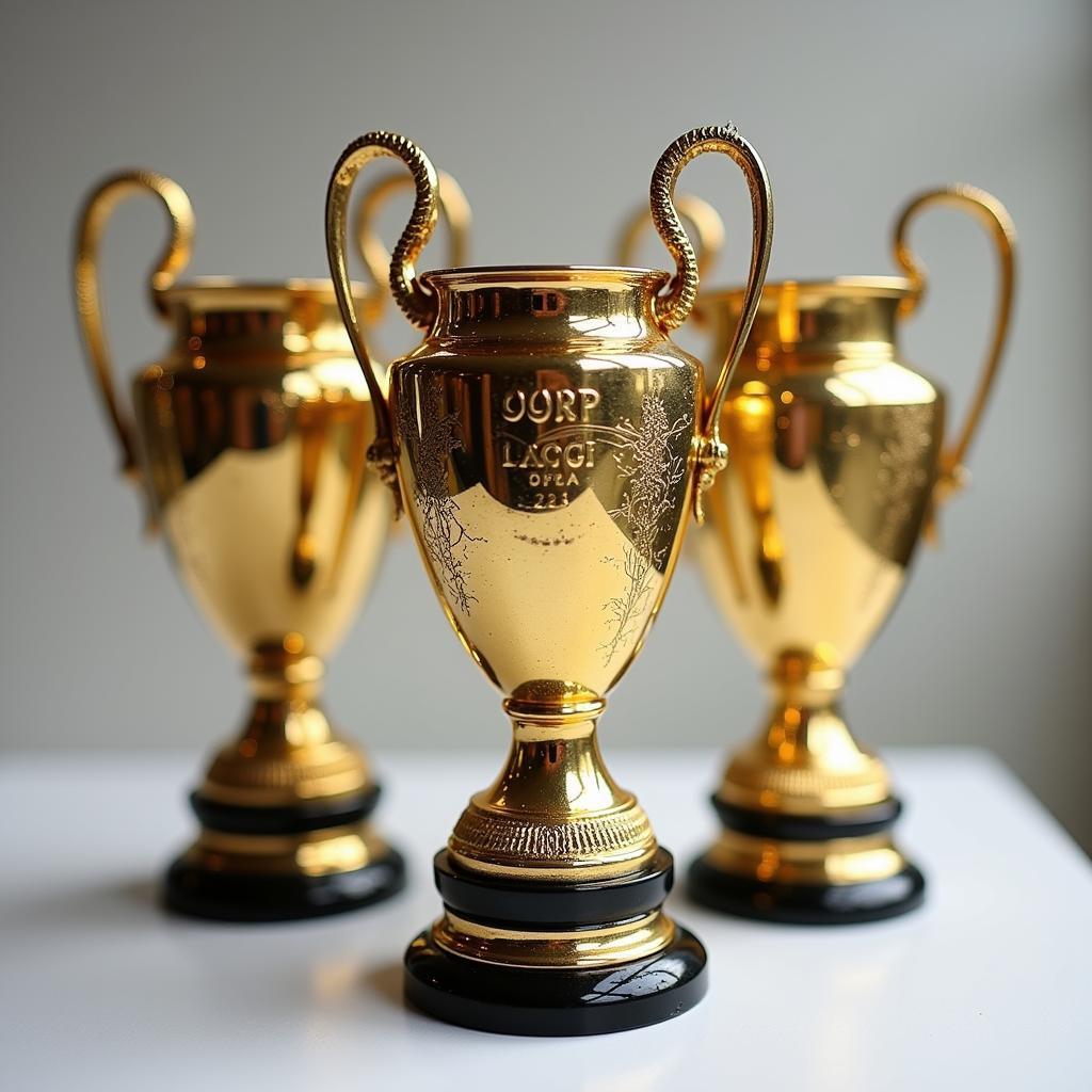 Miniature replica of a prestigious football trophy