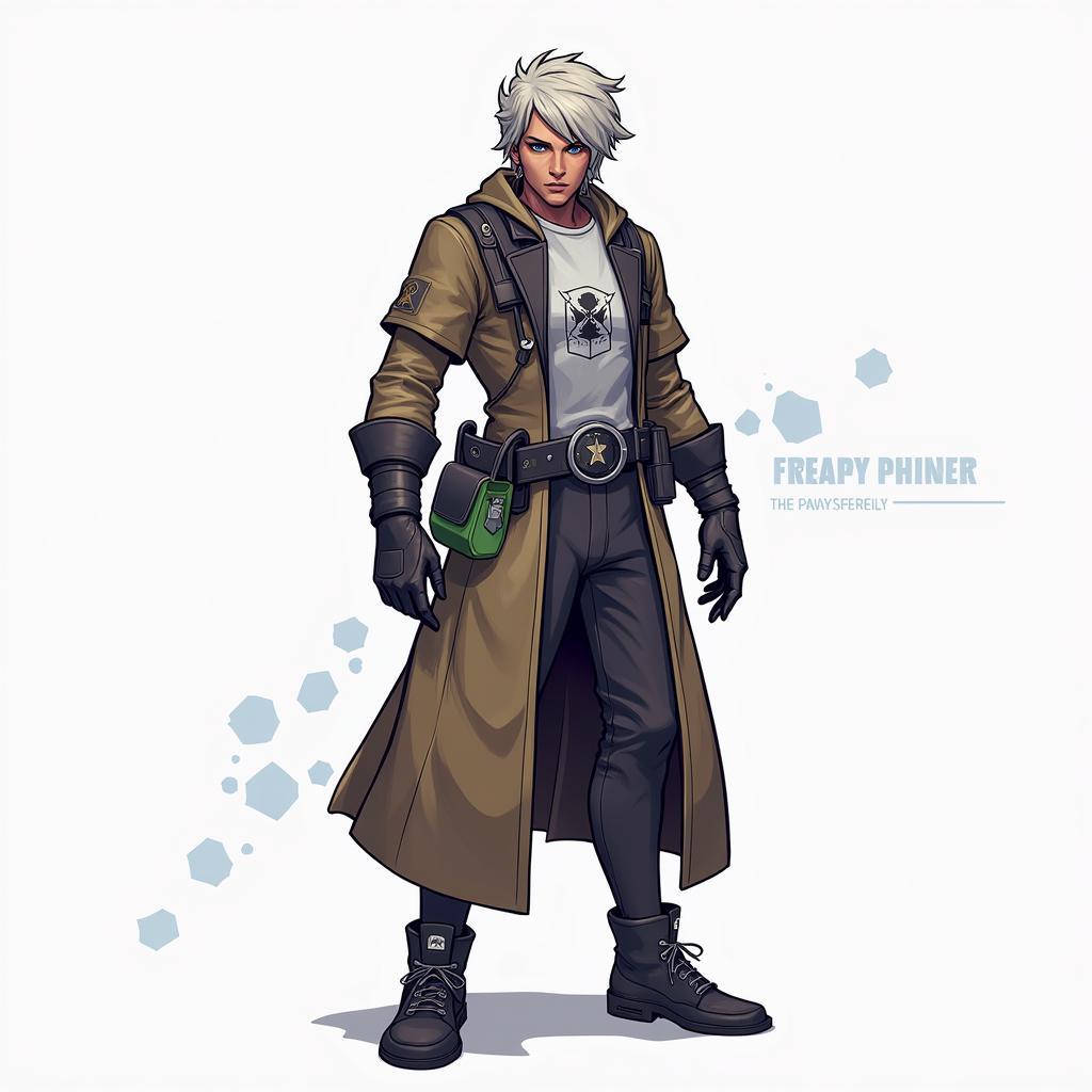 Concept art of a futuristic mobile game character