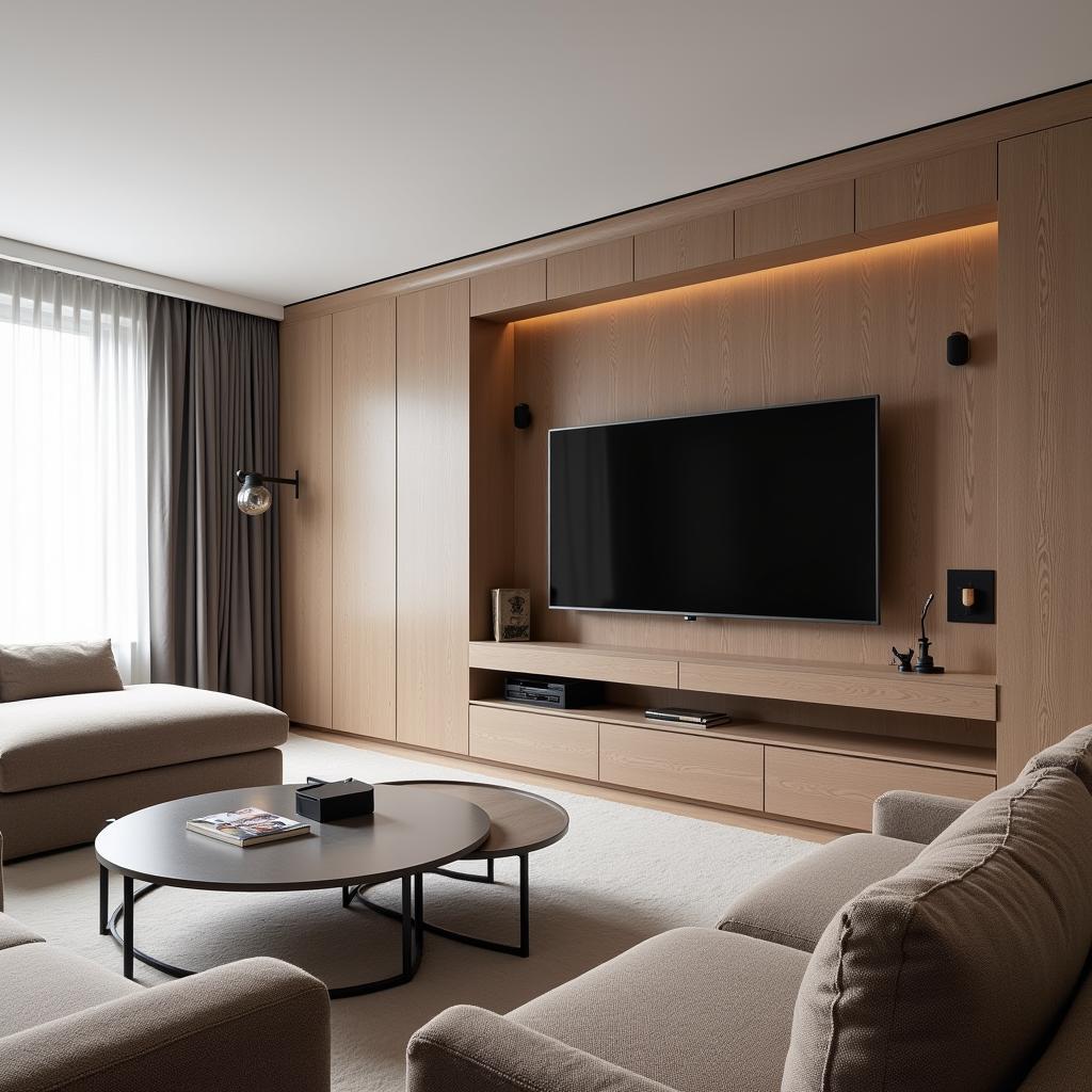 Modern and sleek interior of a footballer's apartment