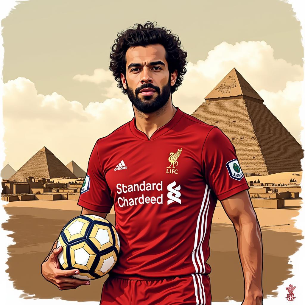 Artistic representation of Mohamed Salah