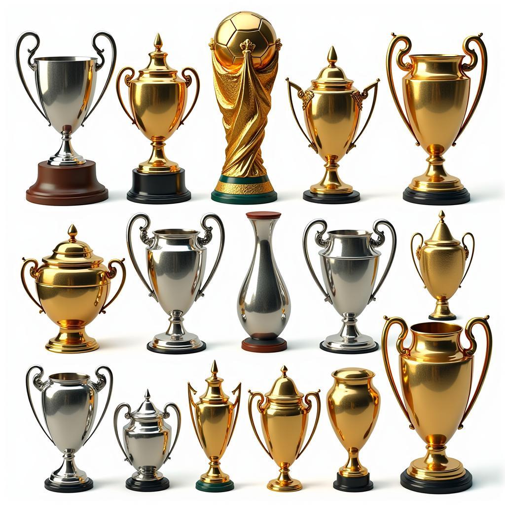 The Most Decorated Footballers: A visual representation of the trophy cabinets of football legends, showcasing the sheer number and variety of their accomplishments.