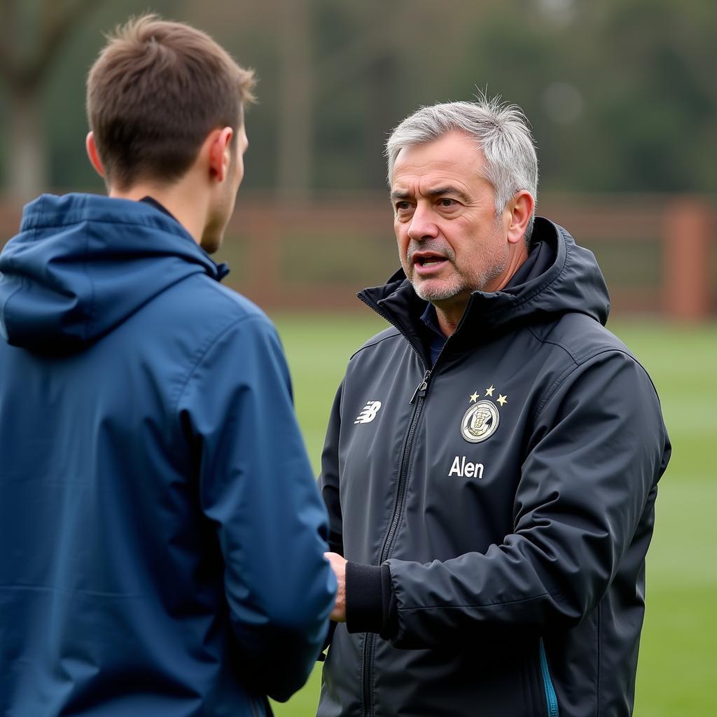 Mourinho in deep conversation