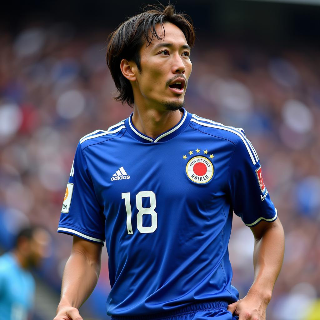 Nakata representing Japan on the international stage